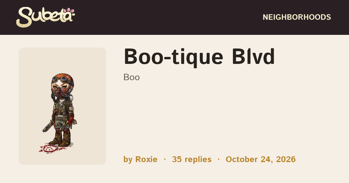 Boo-tique Blvd - Subeta