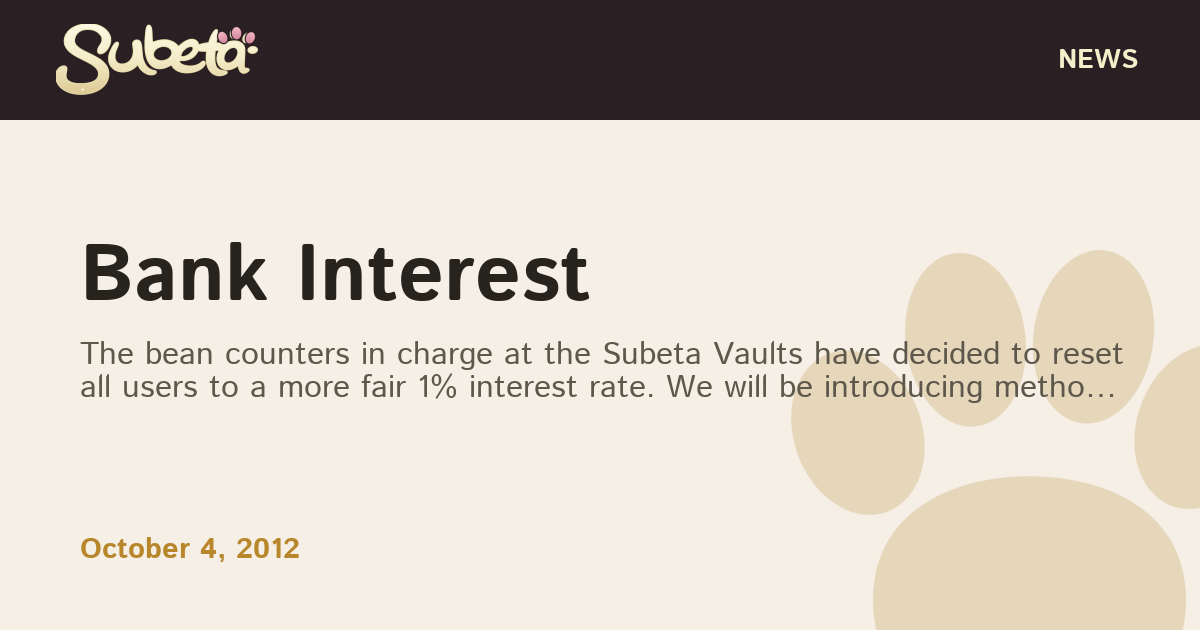Bank Interest - Subeta